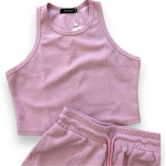 NWT Women’s Tank and Short Matching Set, Waffle Design - Picture 3 of 5